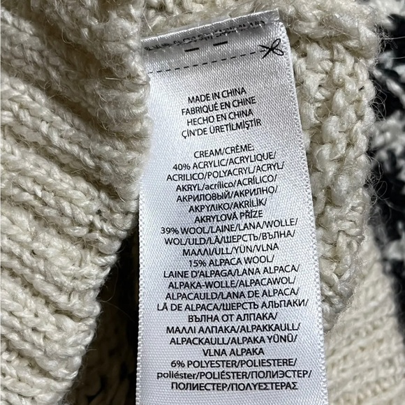 Polo Ralph Lauren Sweater Fair Isle Nordic Wool Alpaca Blend Ivory Black Mock - Picture 5 of 14